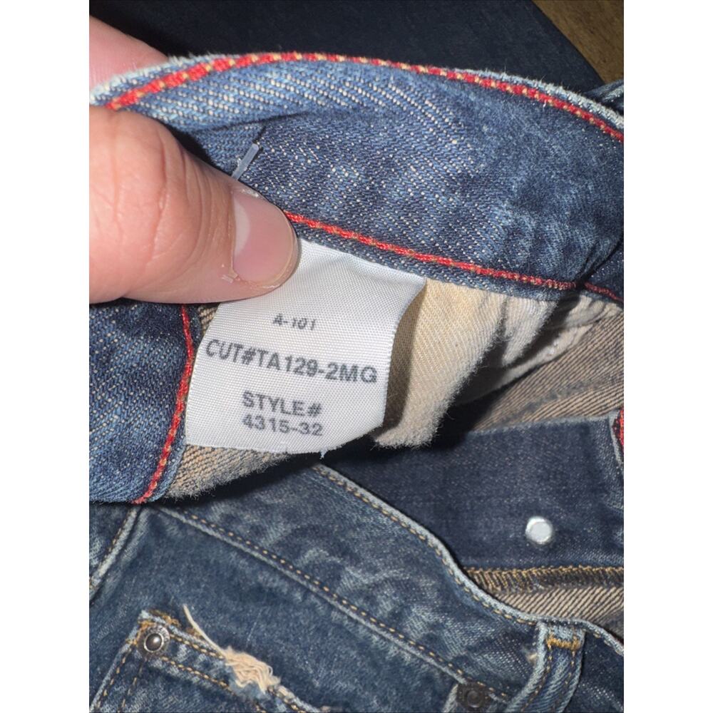VNTG Mossimo Button Fly Denim Jeans Blue 34x30 Made In Mexico Classic Straight - Picture 8 of 8